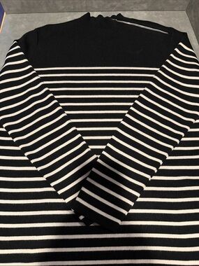 Karl Lagerfeld Black Ribbed Knit Top